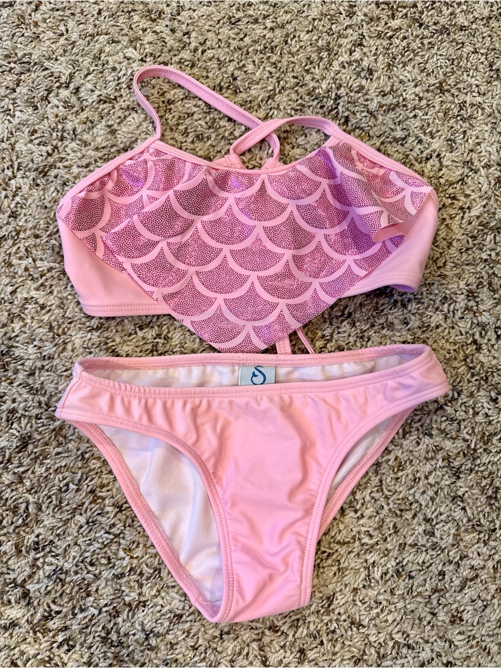 Girls Shebop beach Pink Mermaid Two-Piece Swim Set